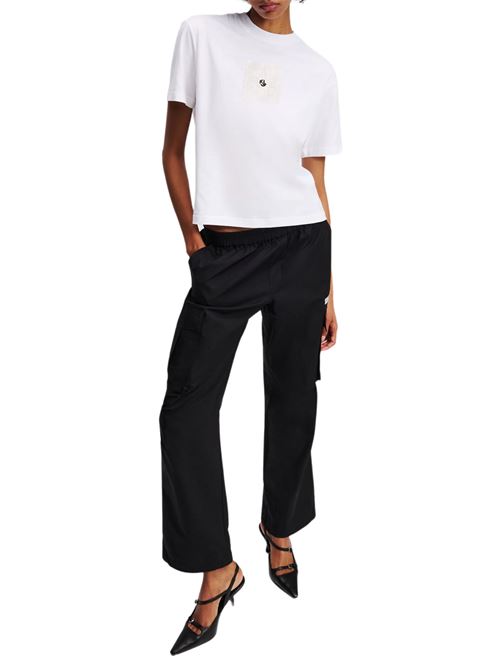 T-shirt donna bianca in cotone Karl Lagerfeld jeans | A2W17096100